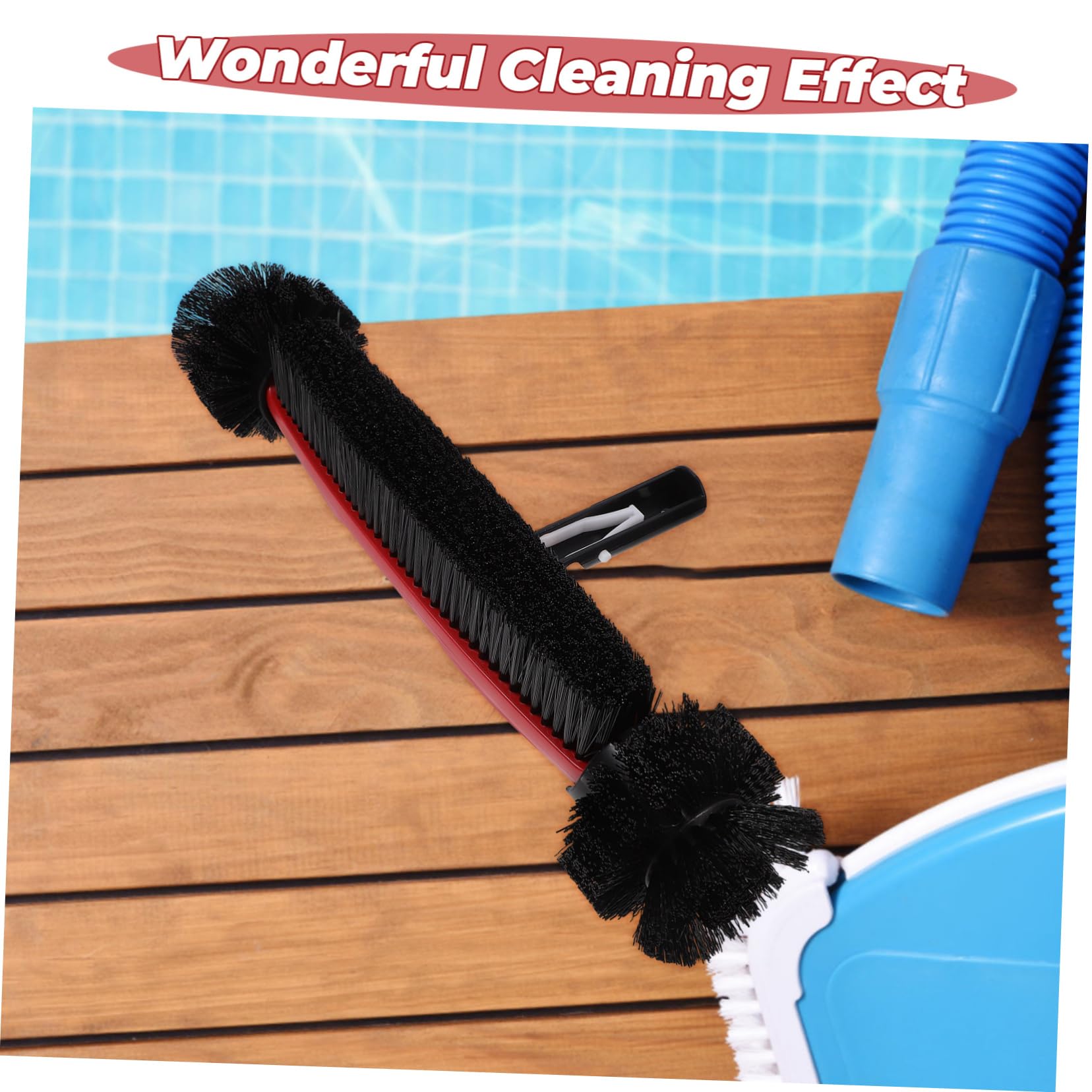 Brosse de Nettoyage pour Piscine avec Manche à Brosse Rotative pour Carrelage et Angles Nettoyage des Algues et Salissures