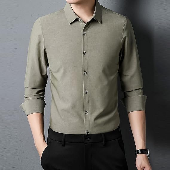 Men's Striped Casual Loose Long Sleeve Shirt Classic Vertical Striped Beach Vaction Dress Shirts Summer Shirt