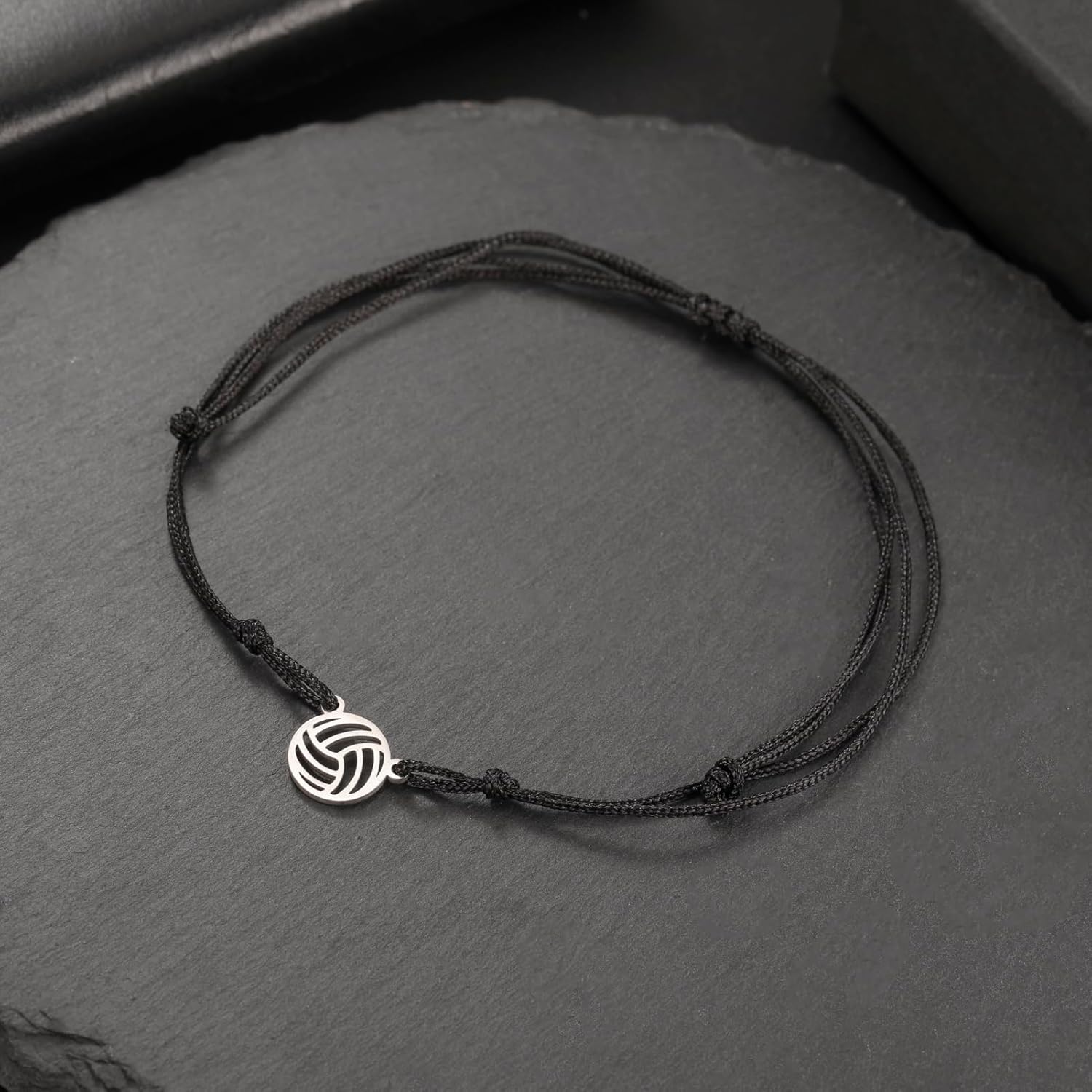 TEAMER Volleyball Bracelet Dainty Volleyball Wax Rope Bracelet Stainless Steel Fashion Sport Ball Jewelry For Team Athlete Coach Volleyball Lovers - Image 4