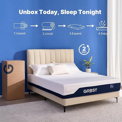 Miniatura 5 de Colchón firme California King, colchón de espuma viscoelástica de gel refrescante de 12 pulgadas, alivio del dolor de espalda, funda de seda de