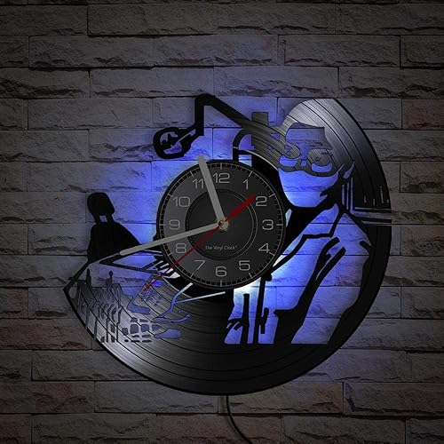 Miniatura 3 de Reloj de pared de disco de vinilo LED oral de 12 pulgadas con 7 colores cambiantes, silencioso, sin tictac, para dentista, clínica, hospital,