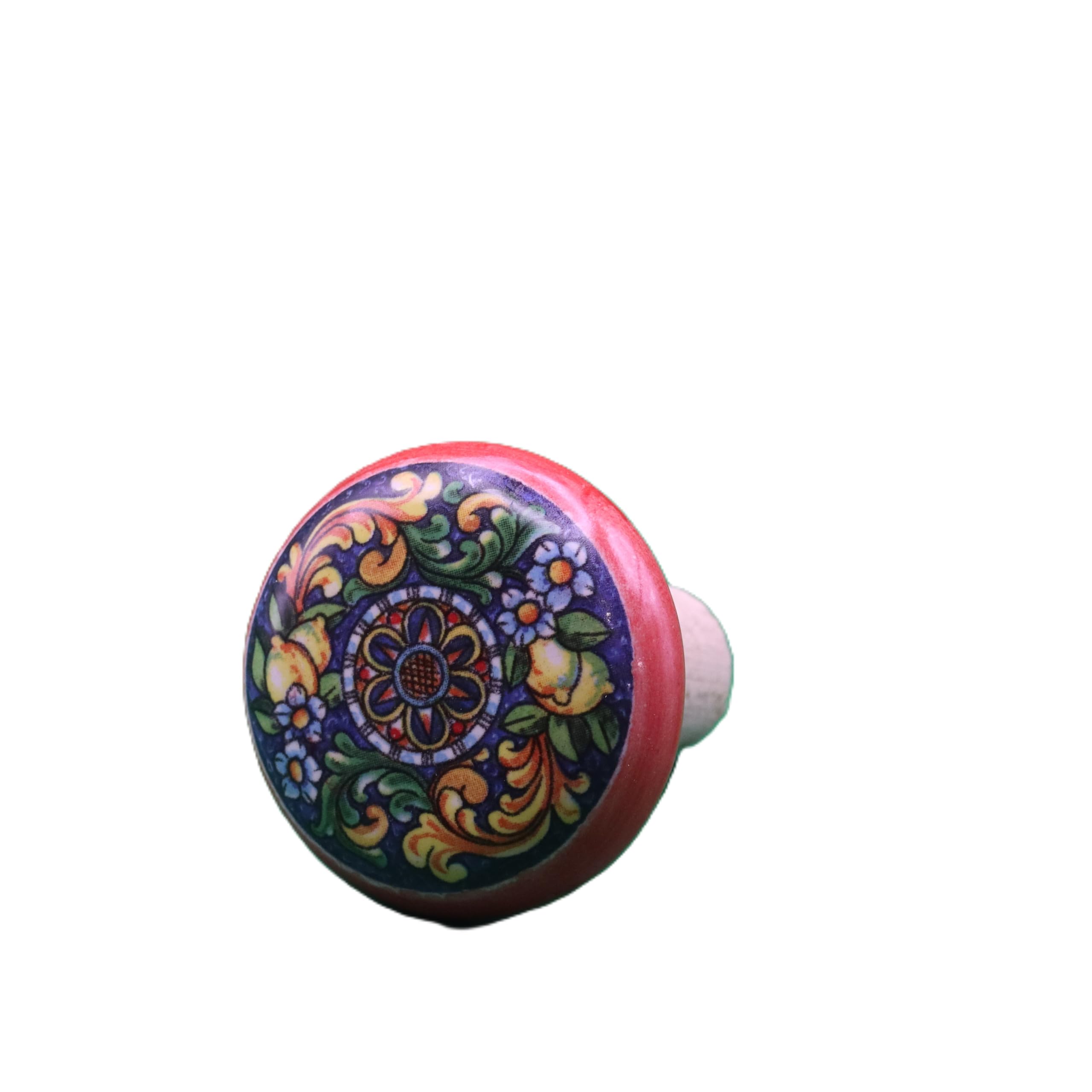 Tappo per Vino e Champagne in Ceramica Artigianale - Decorato a Mano con Limoni o Maioliche - Tappo in Sughero Naturale per Bottiglie - Regalo Gourmet (4, Maioliche (casuale))