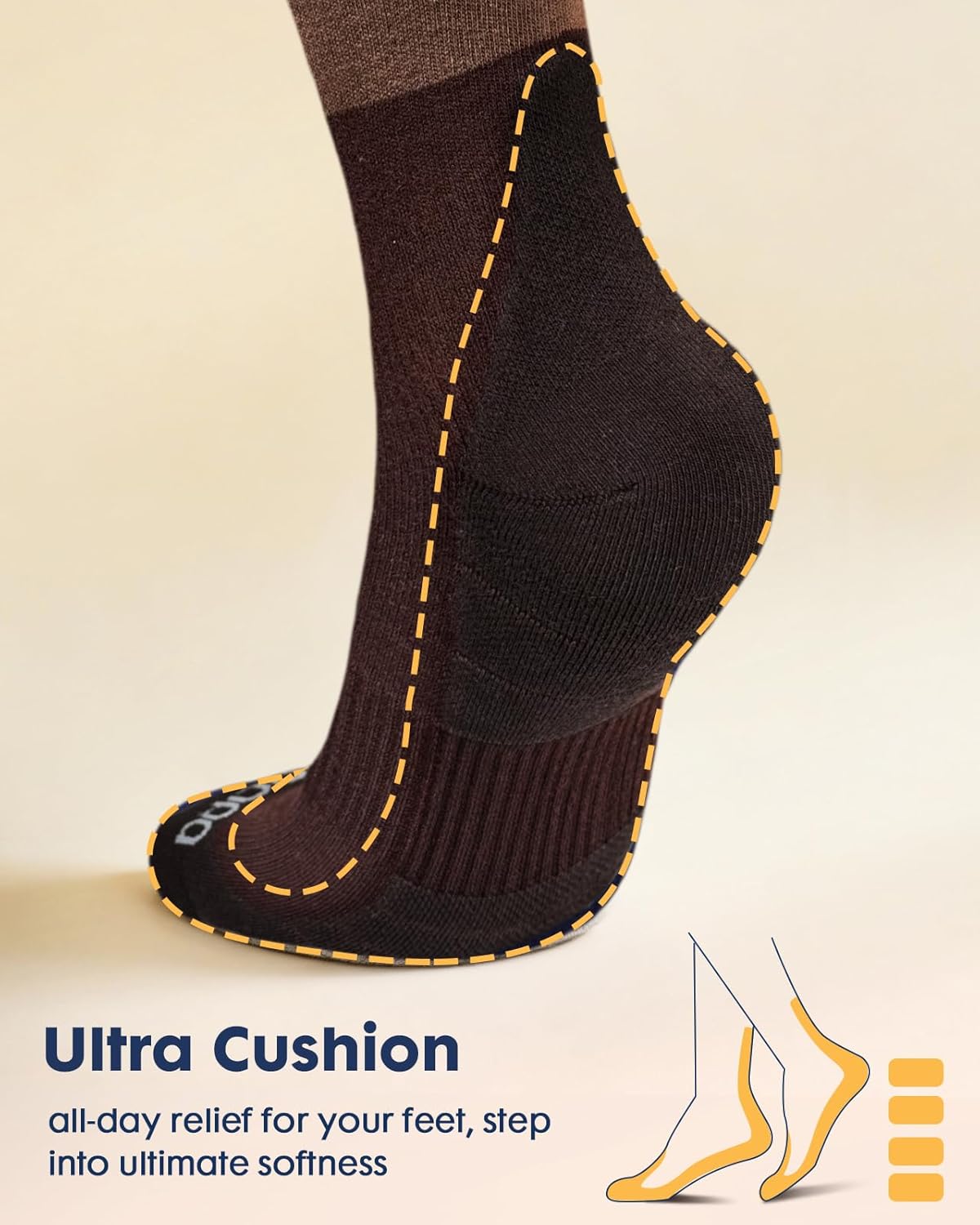 Comfortable Cotton Compression Socks for Women Men - 20-30mmHg Breathable Arch Support Socks for Flying Nurse - Image 2