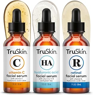 TruSkin Vitamin C, Retinol & Hyaluronic Acid Serum Trio - Anti-Aging Face Serums for Brightening, Smoothing & Hydrating Skin, 1 fl oz Each