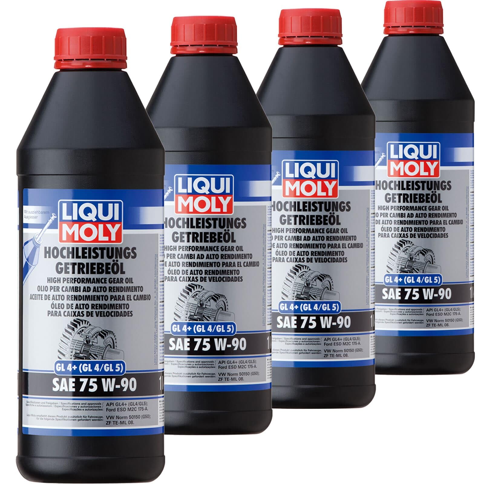 4x LIQUI MOLY 4434 Hochleistungs-Getriebeöl (GL4+) SAE 75W-90