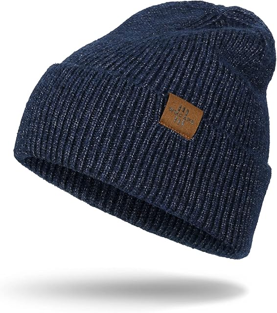 Knit Beanie for Men, Stretchy Soft Warm Daily Cuffed Winter Hats, Unisex Comfortable Wooly Beanie Gifts for Men/Him/Dad