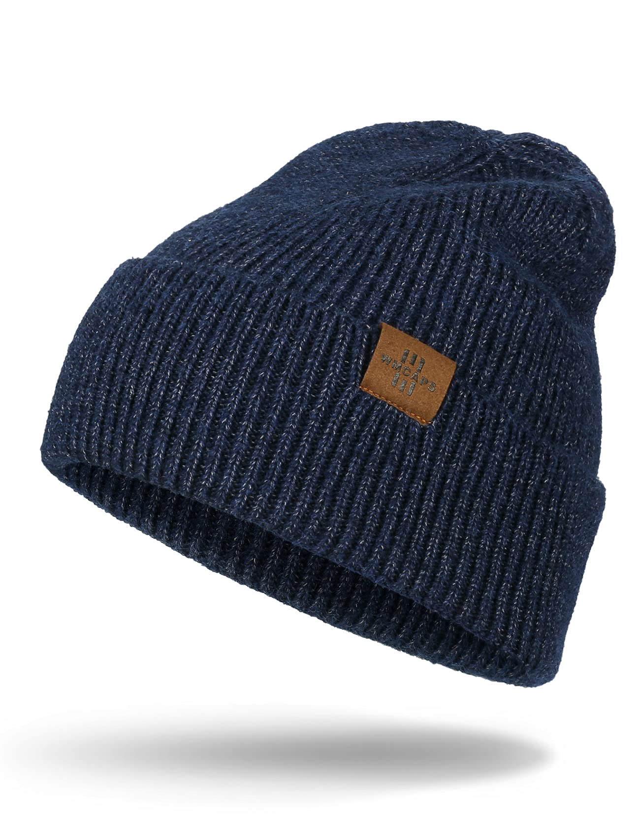 Knit Beanie for Men, Stretchy Soft Warm Daily Cuffed Winter Hats, Unisex Comfortable Wooly Beanie Gifts for Men/Him/Dad