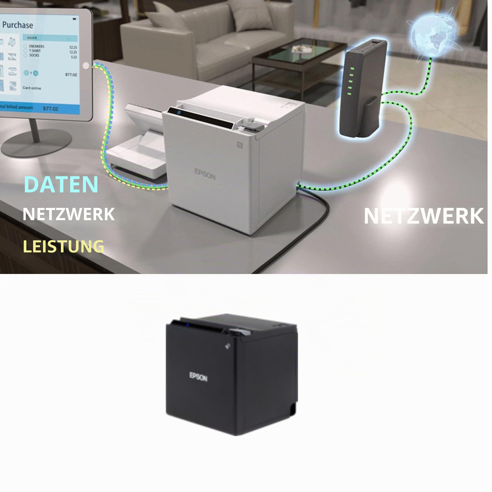Epson C31CE95112 "TM-m30 (112)" Ethernet mit Bluetooth, Thermodrucker