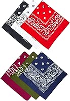 APIGANIZ 100% Cotton Bandanas, 21 x 21 inches, Set of 6