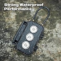 Vista 6 de Caja de bloqueo de llave magnética con grillete de cable removible para interior y exterior, impermeable, código de 4 dígitos combinable