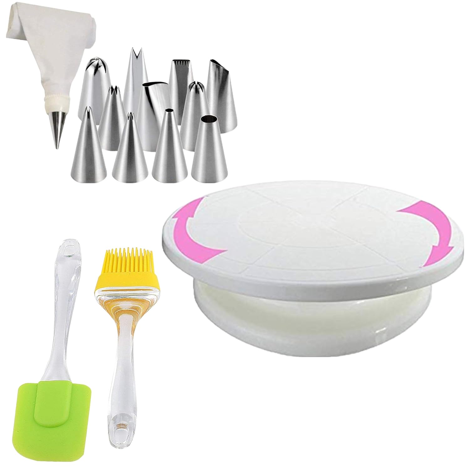 Buy Cake Turntable Stand & Cake Frosting Kit with Icing Bag or Spatula