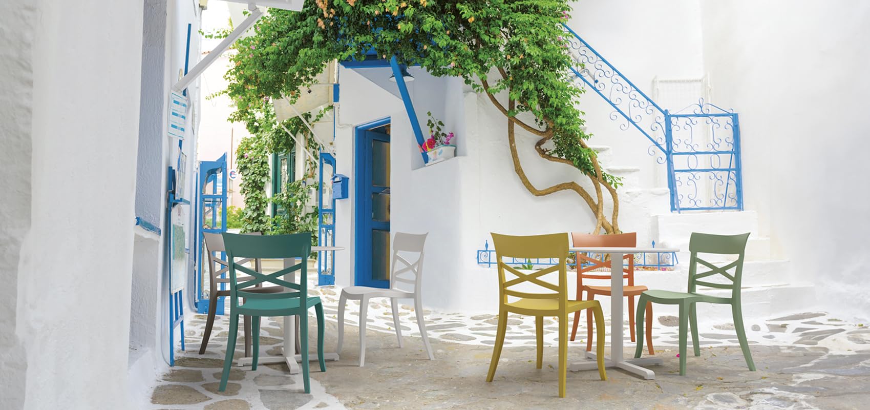 PAPATYA XSera-S 1er-Set Designer- Kunststoffstuhl, 200 kg belastbar, Leichter stapelbar Gartenstuhl, wetterfester Balkonstuhl, Terrassenstuhl, Hotelstühle, Restaurantstühle, Stapelstuhl (Dunkelblau)
