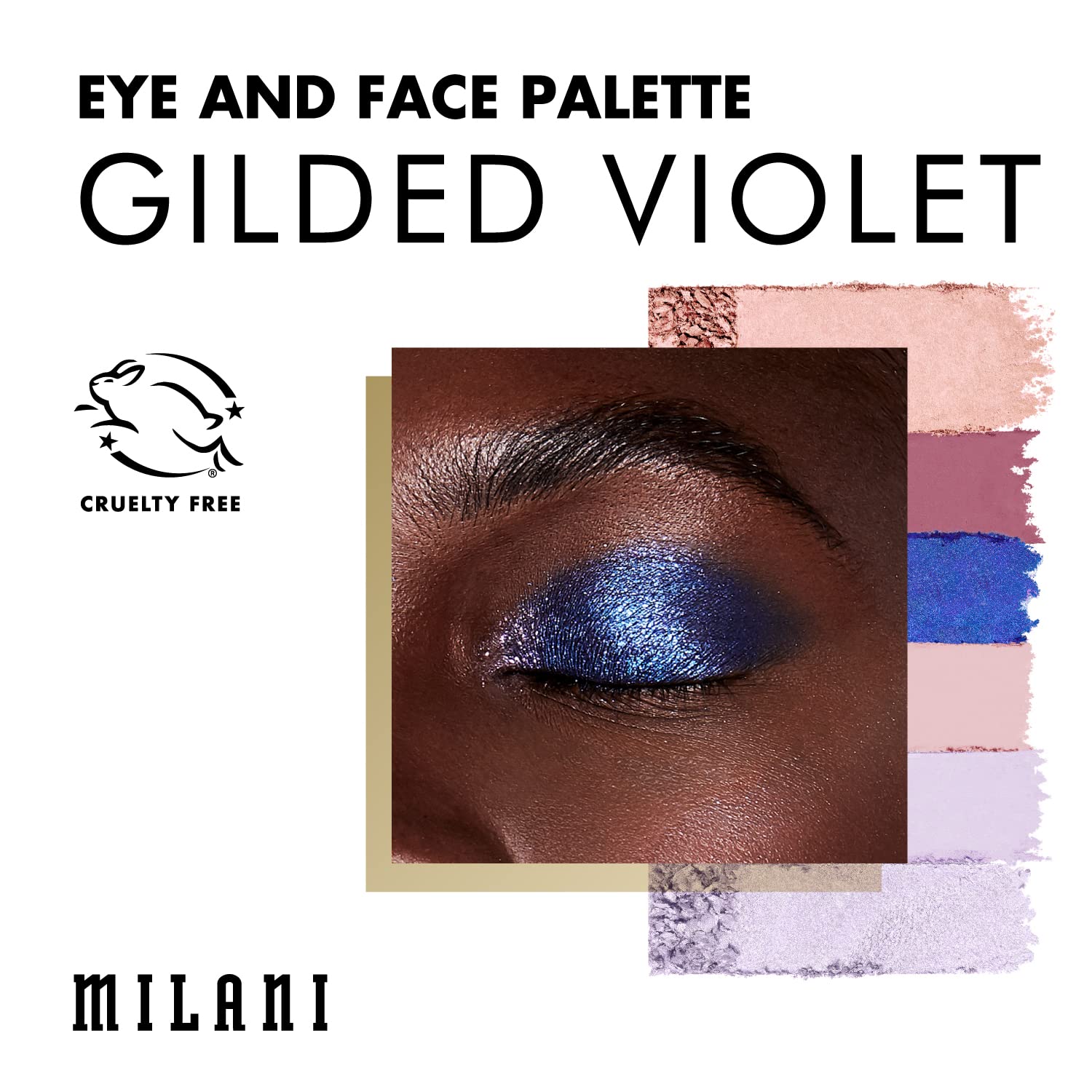 Milani Gilded Violet Hyper-Pigmented Eye Shadow & Face Palette - 2 in 1 Palette For Your Face and Eyes, Face Highlighter and Eyeshadow Palette image 5