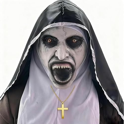 Miniatura 1 de Máscara de Halloween para adultos, máscara de zombi, máscara de vampiro, reutilizable con cintas elásticas ajustables para las orejas, máscara de