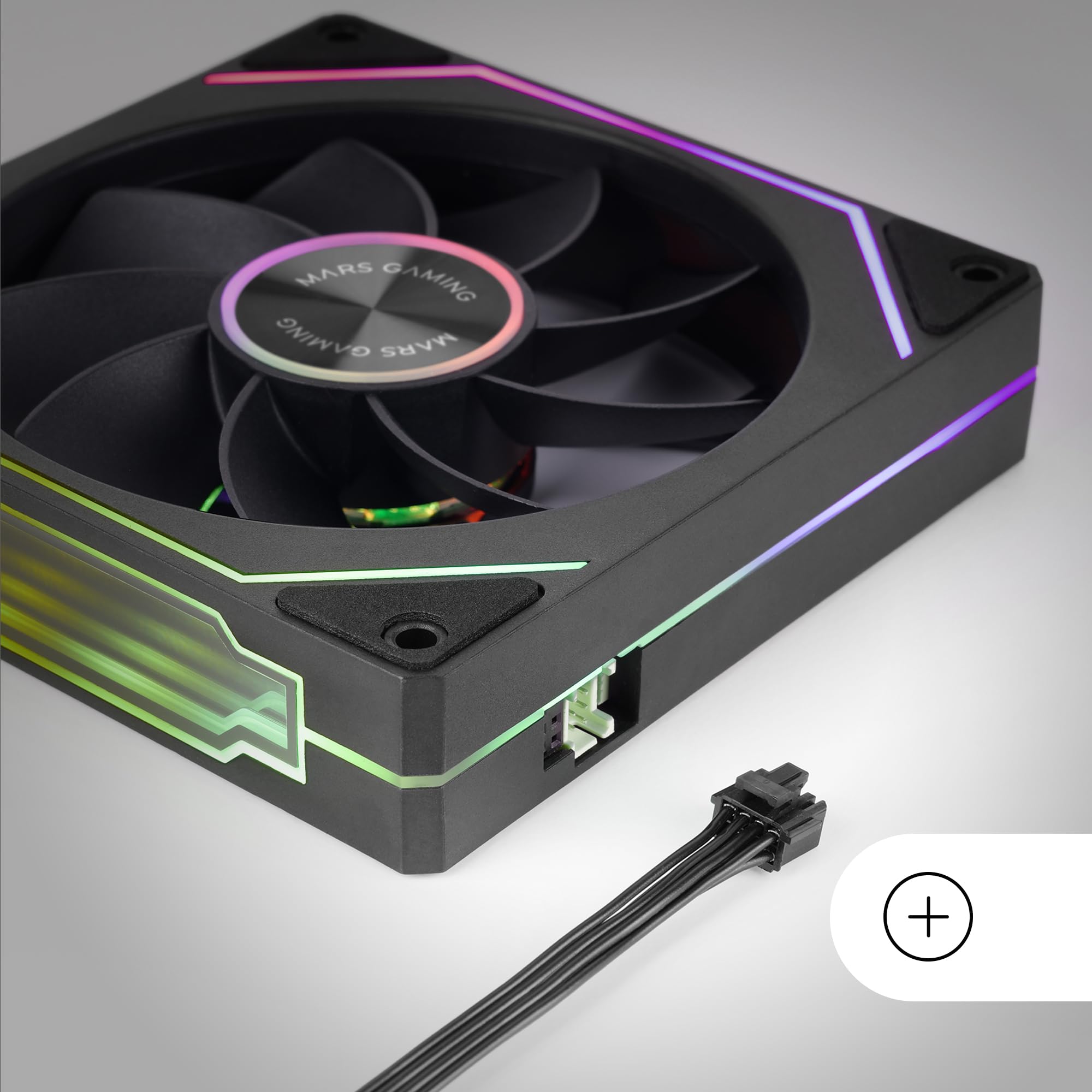 Mars Gaming MFD, Ventilador 120mm CHROMA RGB Dual Automático, Ultra Silencioso 14dB, Conexión Molex 4PIN, Sistema Antivibraciones, Transparente — view 34