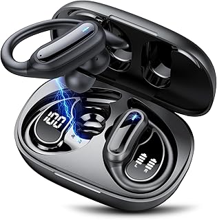 vamout Wireless Earbuds, Bluetooth Headphones 5.3 with ENC Clear Call, Deep Bass, 56H Playtime Dual LED Display, USB-C Fast Charging, IPX7 Waterproof Bluetooth Earphones for Sport