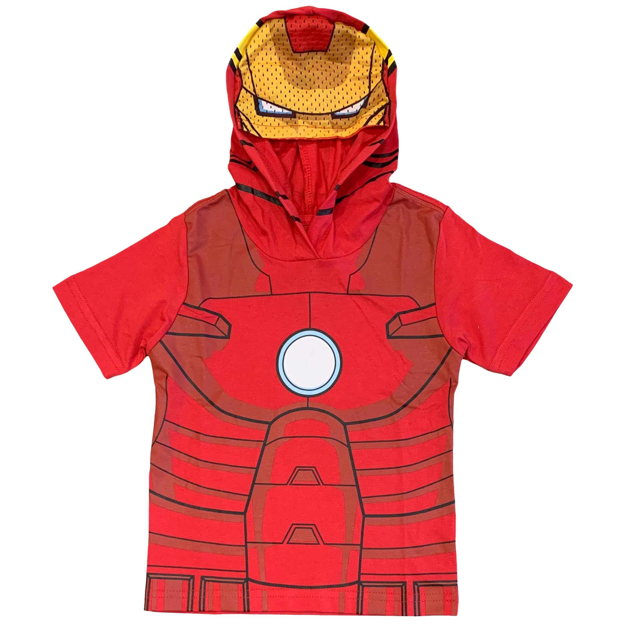 Marvel Camiseta con capucha y máscara para niños pequeños de los Vengadores