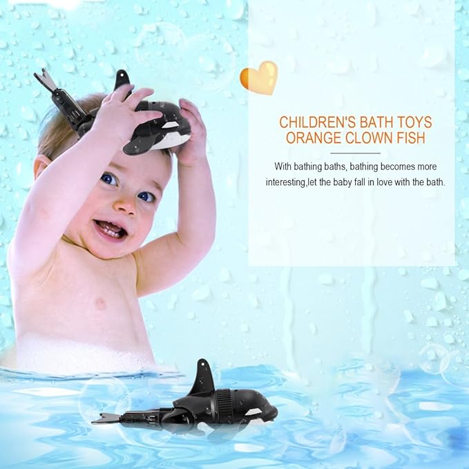 Amazon お風呂おもちゃ 水遊び 玩具 泳ぐ魚 電動 ロボフィッシュ 水槽 お風呂 子ども ブラック クジラ お風呂用おもちゃ おもちゃ