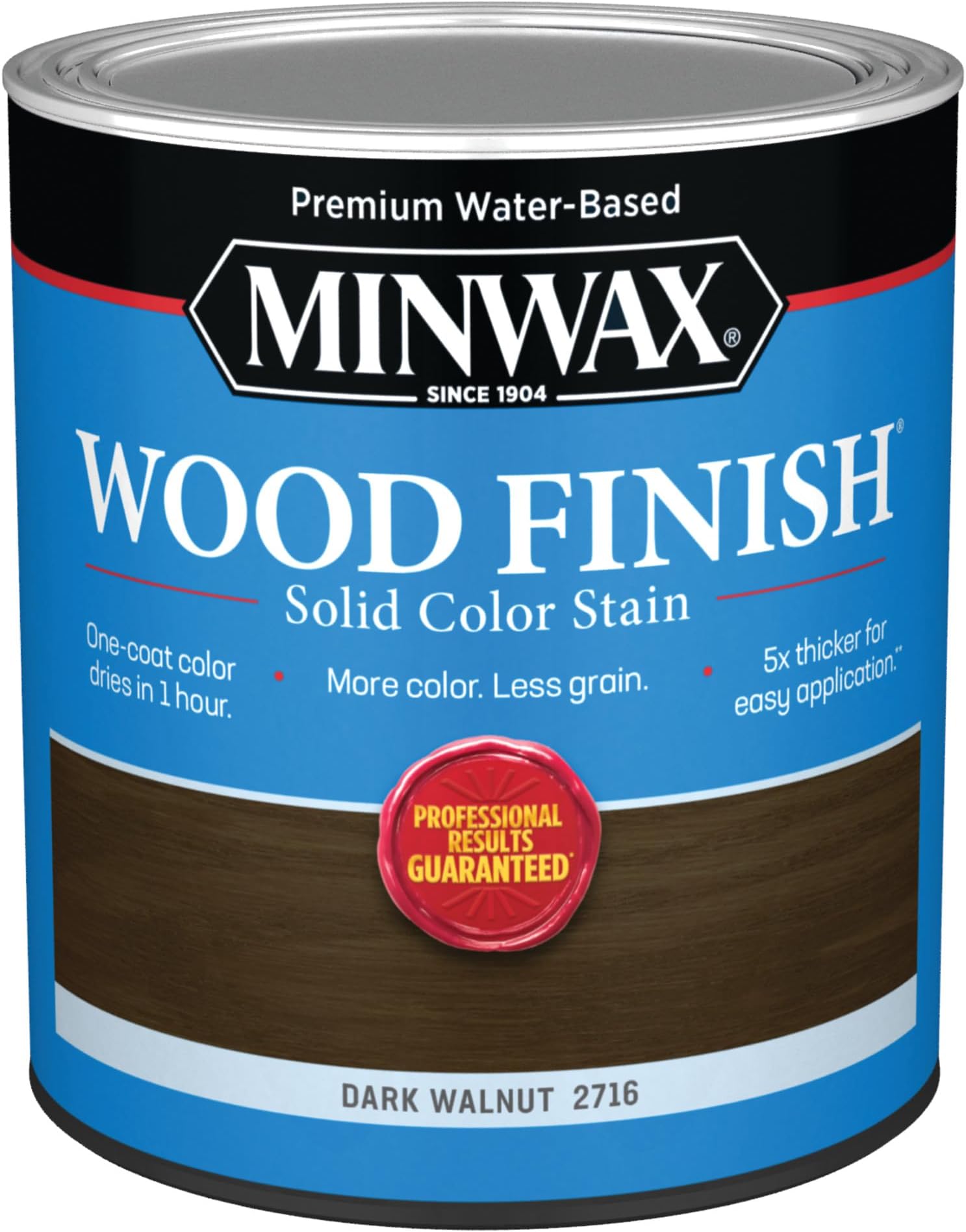 Wood Finish® Water-Based Solid Color Stain, Dark Walnut, 1 Quart