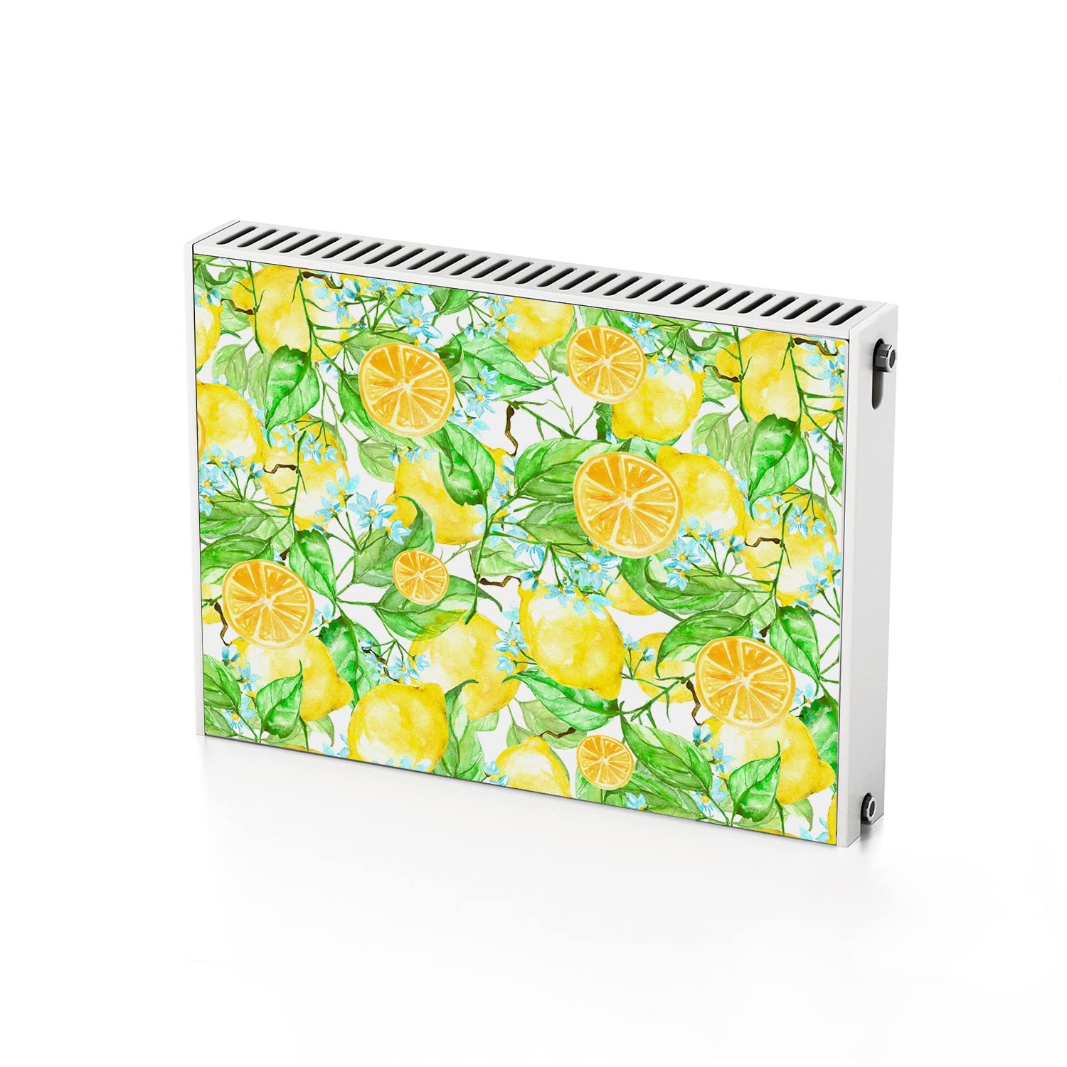 Aimant de radiateur fleurs de citron 80x60 cm pour cacher un chauffage usé avec Coloray
