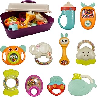 Baby Toys Rattles And Teethers - Baby Rattle Toys for Newborn Baby Teething Toys Newborn Rattle Toy for Girls Boys 0-3-6-9-12 Months Infant Toys Rattle - Sensory Toys for Babies Rattle Set 10pcs