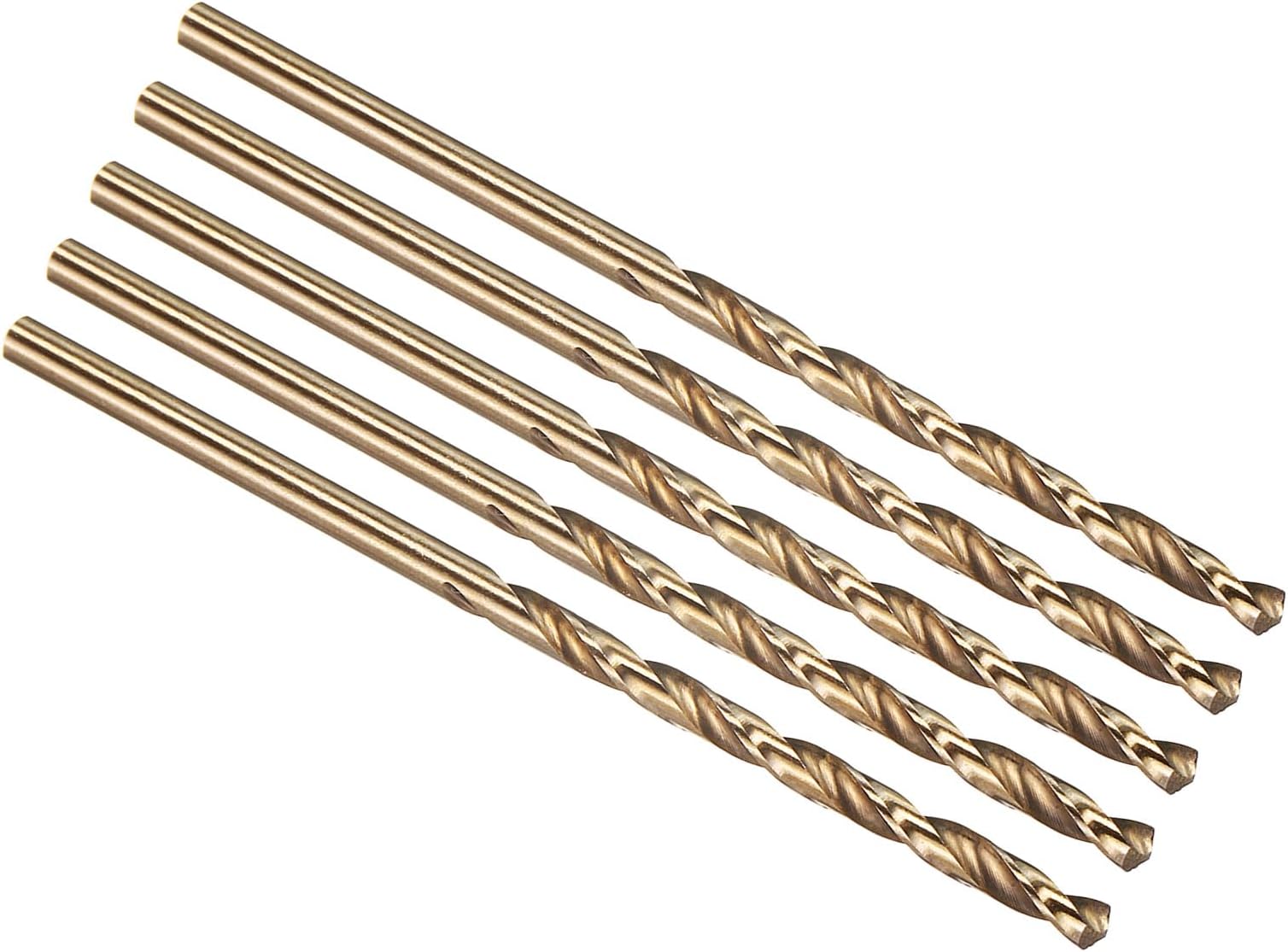 PATIKIL #37 Drill Bit, Micro Number Small Bits 4341 High-Speed Steel 118° Gold Finish for Soft Thin Metal Steel Wood Acrylic - 5 Pack