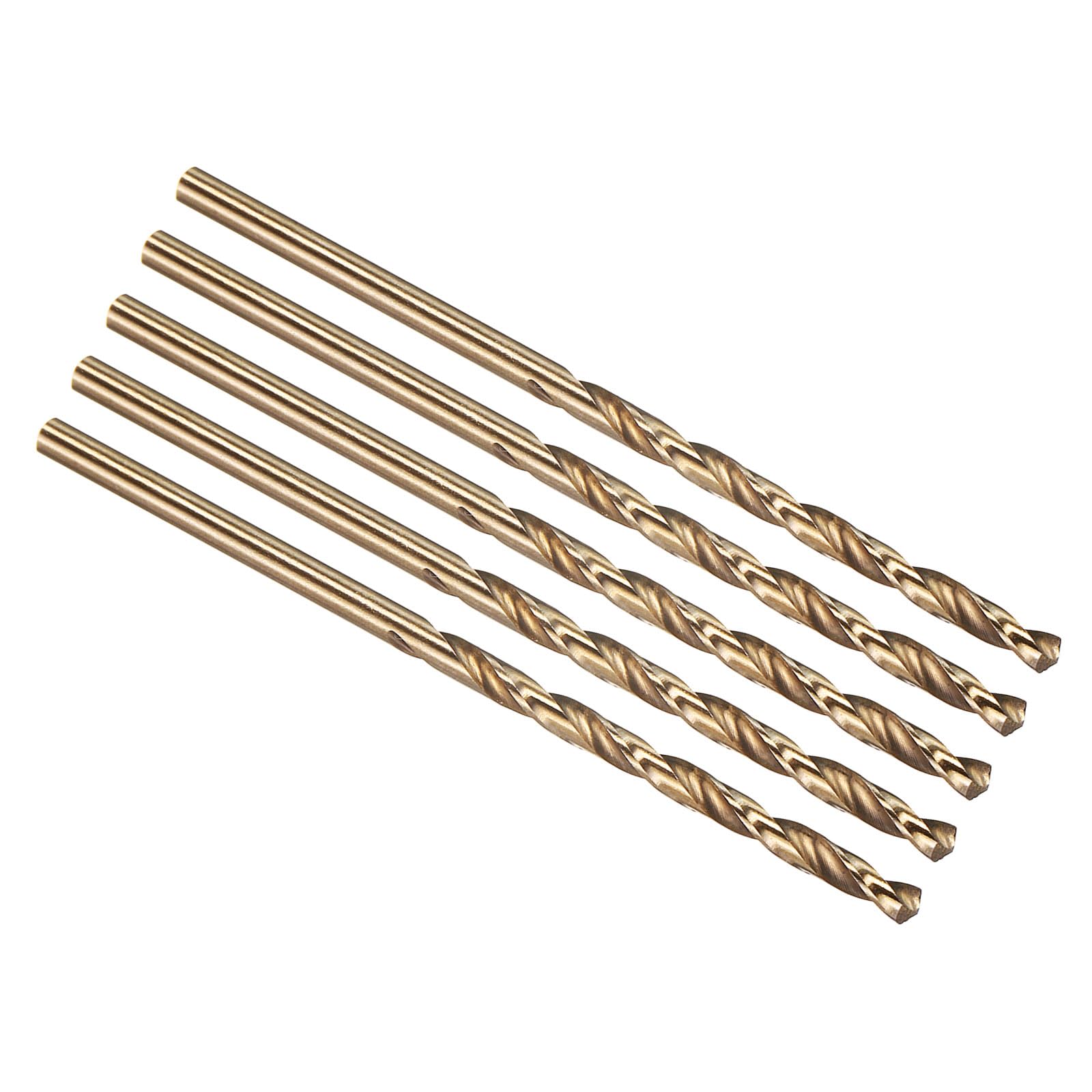 PATIKIL #37 Drill Bit, Micro Number Small Bits 4341 High-Speed Steel 118° Gold Finish for Soft Thin Metal Steel Wood Acrylic - 5 Pack