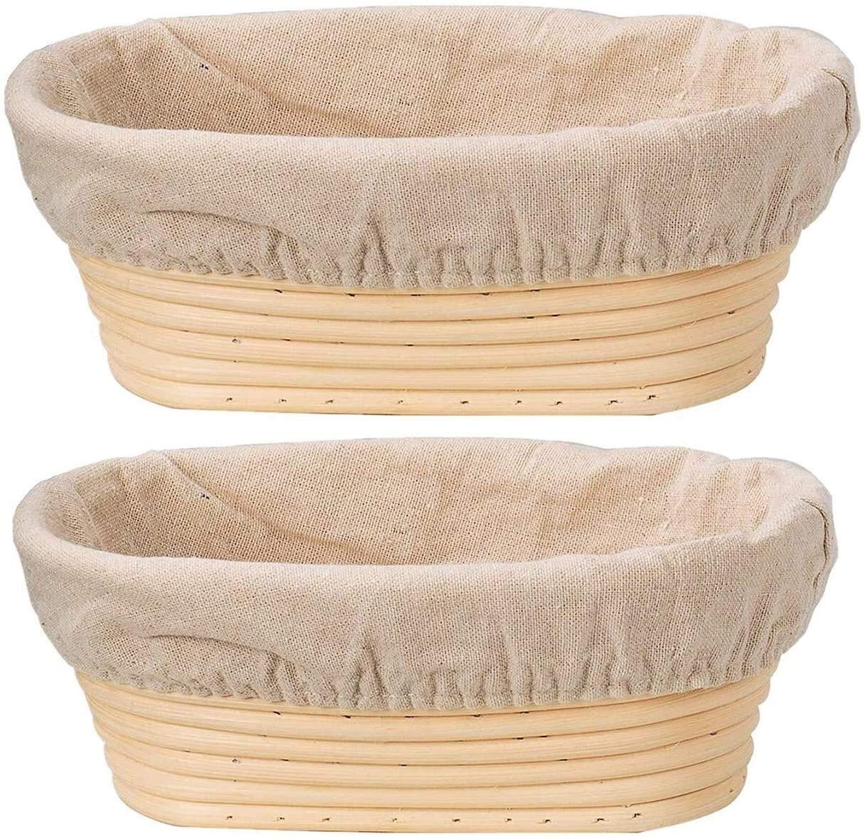 Cestino per lievitazione del pane, 8-22 cm, cestino rotondo in rattan naturale, con rivestimento in tessuto, per panettieri professionali e casalinghi (13 x 6 cm
