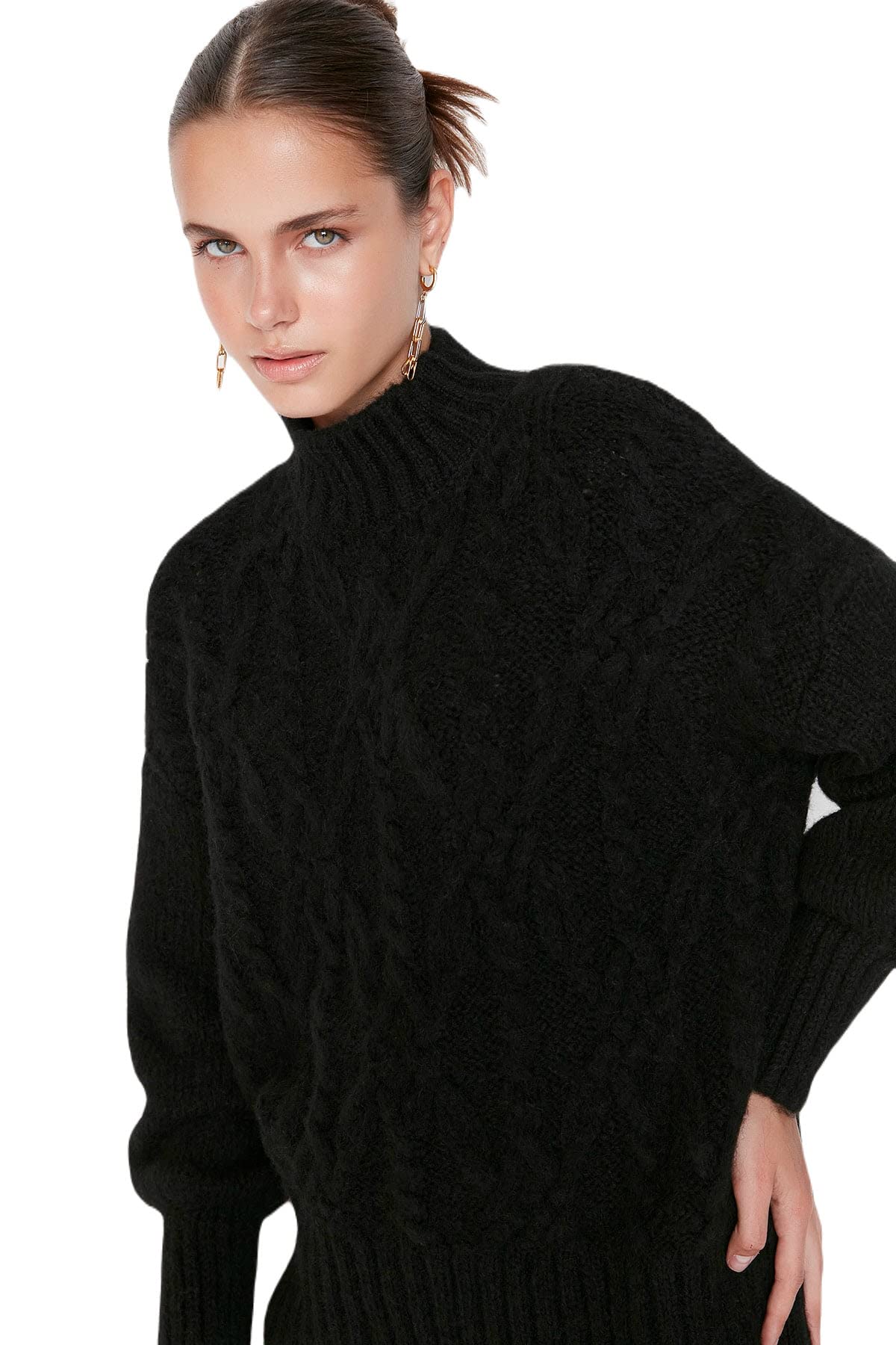 Pull Col Mandarin Trendyol - Maille Décontractée Femme Unisexe