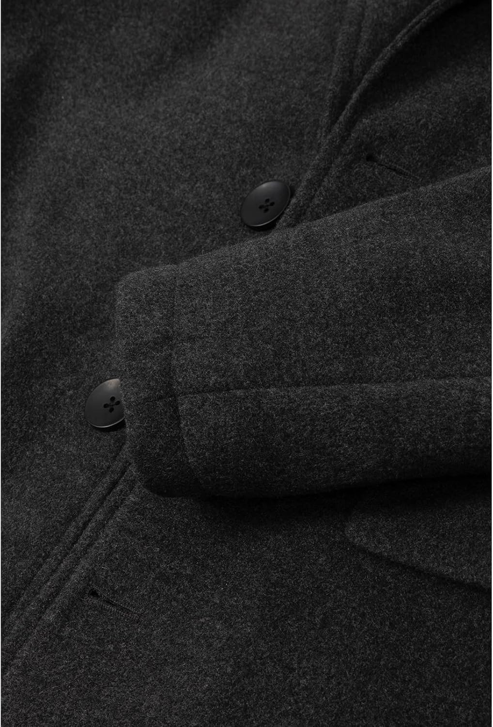 Lisskolo Men's Classic Wool Trench Overcoat Single Breasted Mid Long Wool Blend Top Pea Coats Jackets - Image 6