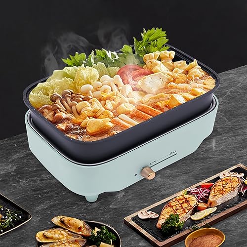 Miniatura 2 de Olla eléctrica para cocinar olla eléctrica portátil olla eléctrica para cocinar verde multifuncional cocina eléctrica antiadherente superficie