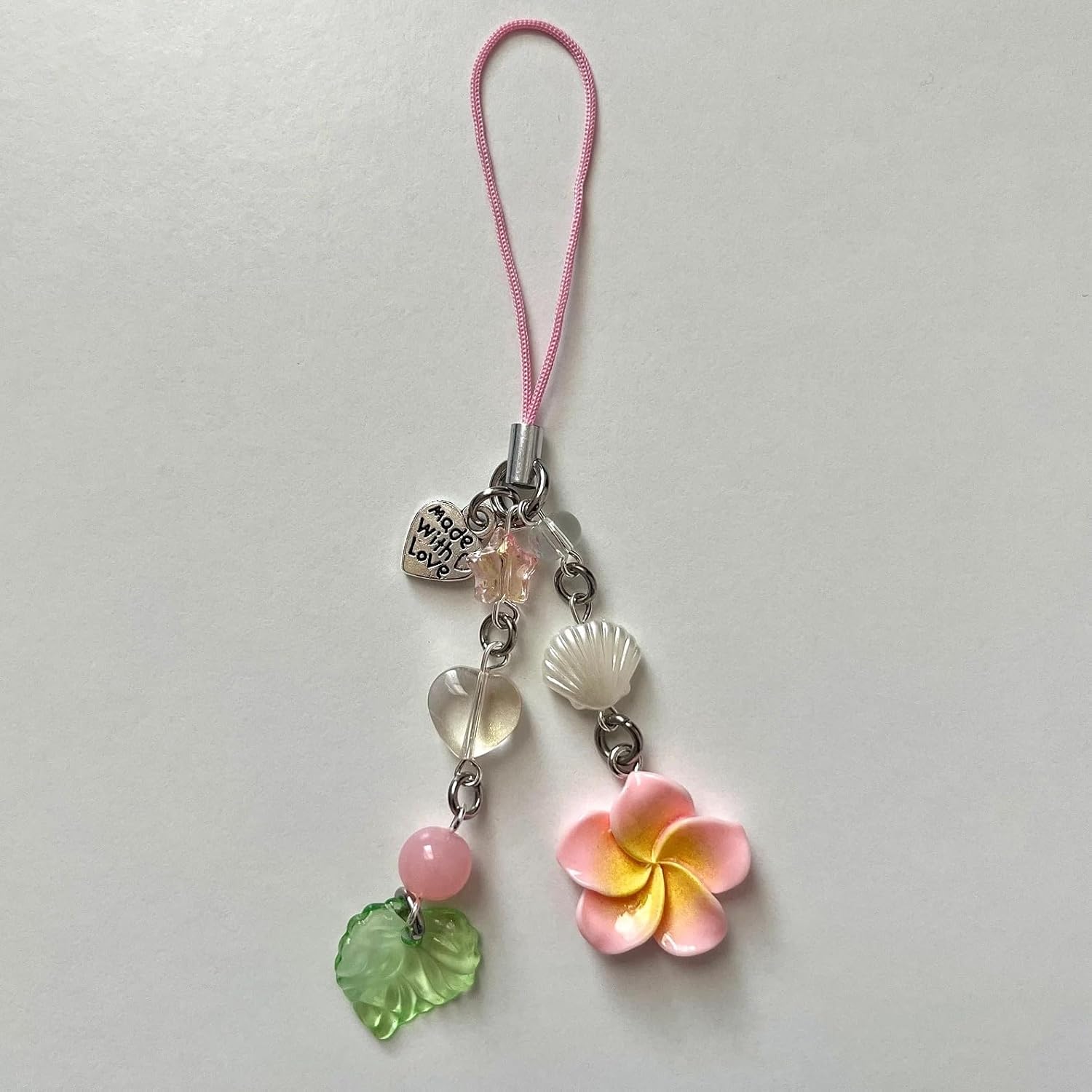 Agromusk Hibiscus Flower Phone Charms,Cute Y2K Cell Phone Straps Aesthetic Star Summer Beach Accessories Phone Bag Keychain Decor