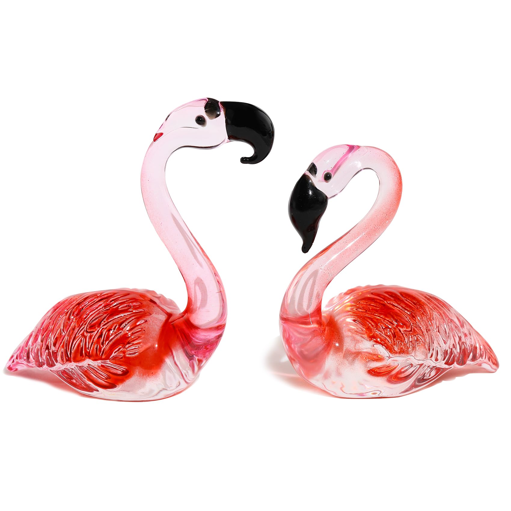 Figurine flamant rose en verre Movdyka pour collectionneur et décoration de maison
