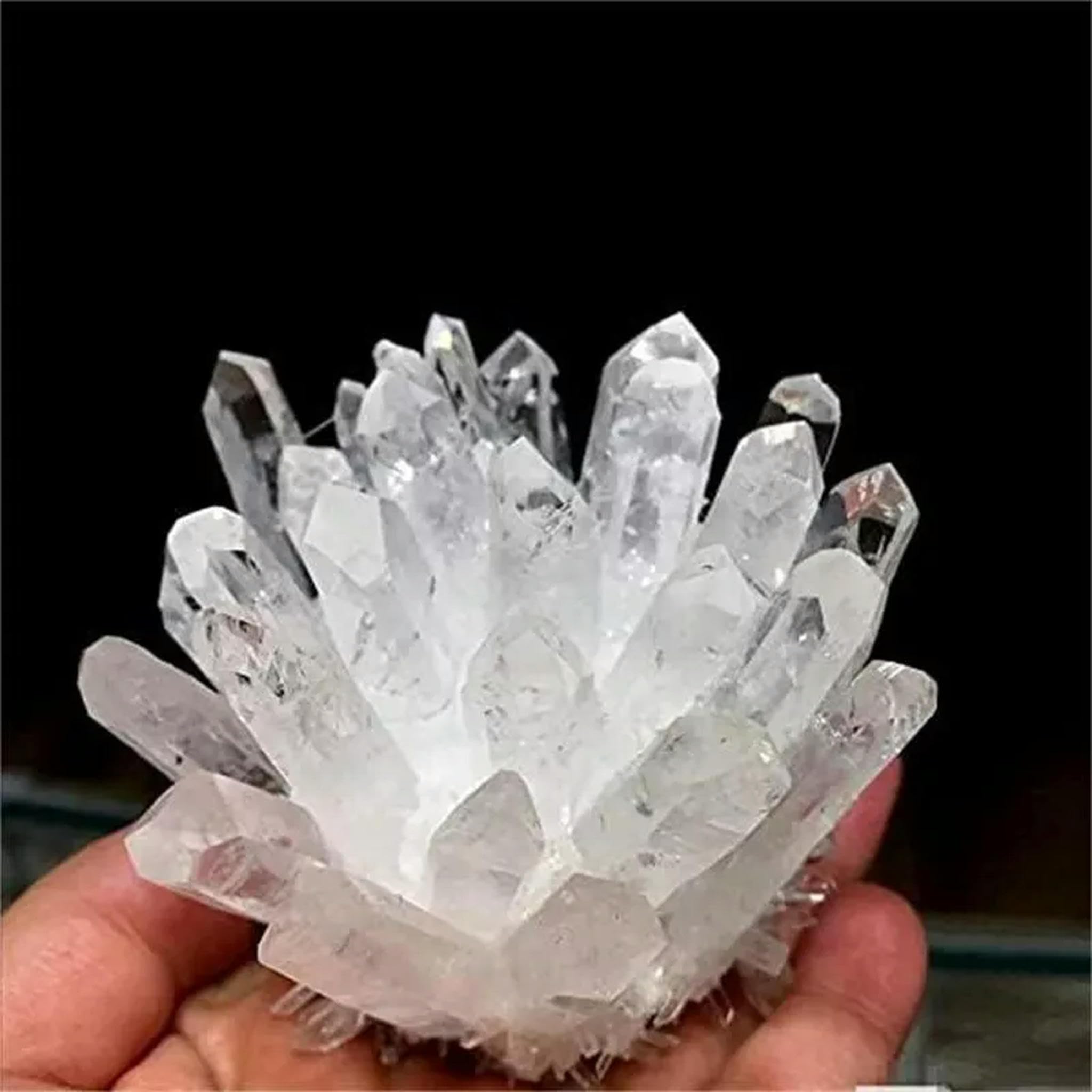 300-400g Natürlicher Bergkristall Cluster Stein Geode
