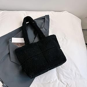 Amazon.com: CORIOS Lamb Wool Handbag for Women - Soft Plush