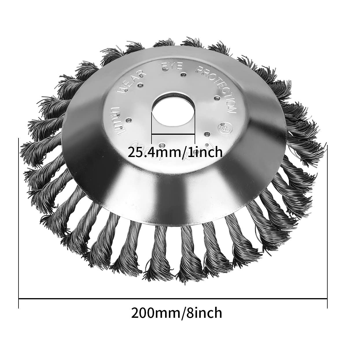 Tête Brosse Désherbage SAMSYOKI Pour Débroussailleuse - 200mm, Fil Acier, Ø25.4mm