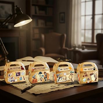 12 Pack Detective Party Boxes Detective Birthday Party Supplies Party Favors Detective Goodie Bag Treat Bag Gift Bags Candy Bags