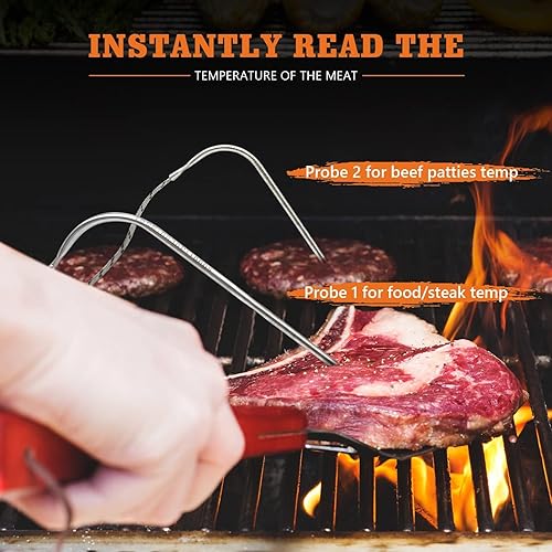 Miniatura 7 de Sonda de carne impermeable de repuesto, 2 unidades, compatible con parrillas de barbacoa Traeger, enchufe de 0.138 in, sondas de termostato digital