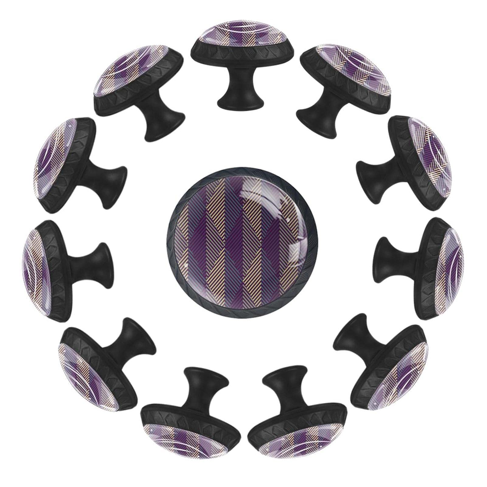 Boutons de tiroir ronds 35 mm poignée commode chambre chevron de diamant
