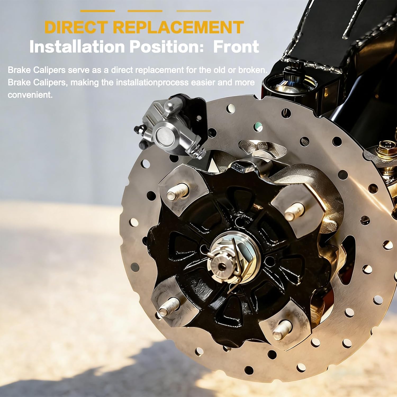 GSPSCN 2pcs Front Left & Right Brake Calipers w/Pads & Mounting Bracket for Kawasaki Lakota 300 KEF300 丨Mojave 250 KSF250/KFX250丨Tecate 4 250 KXF250,OE# 43041-1522 43041-1523 43041-1218 43041-1219