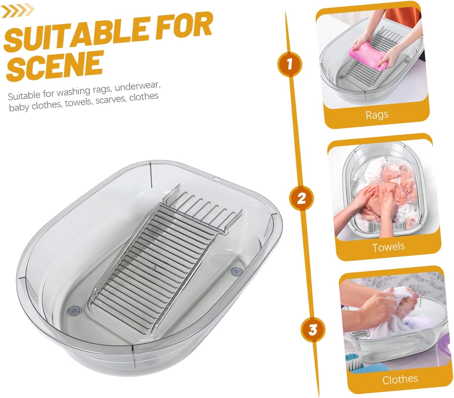 Washboard Basin for Clothes Durable Hand Wash Board for Home Use Compact and Lightweight Design for Dormitories and Laundry Tasks