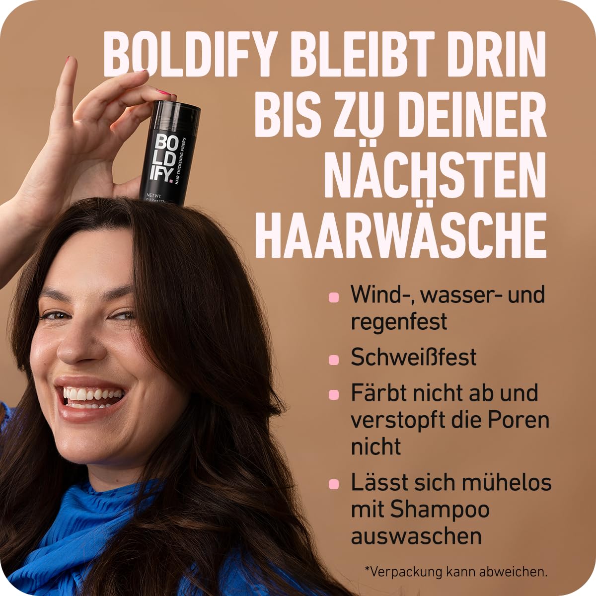 BOLDIFY Haarfasern für dünner werdendes Haar, für Damen & Herren, Dunkelblond 56g