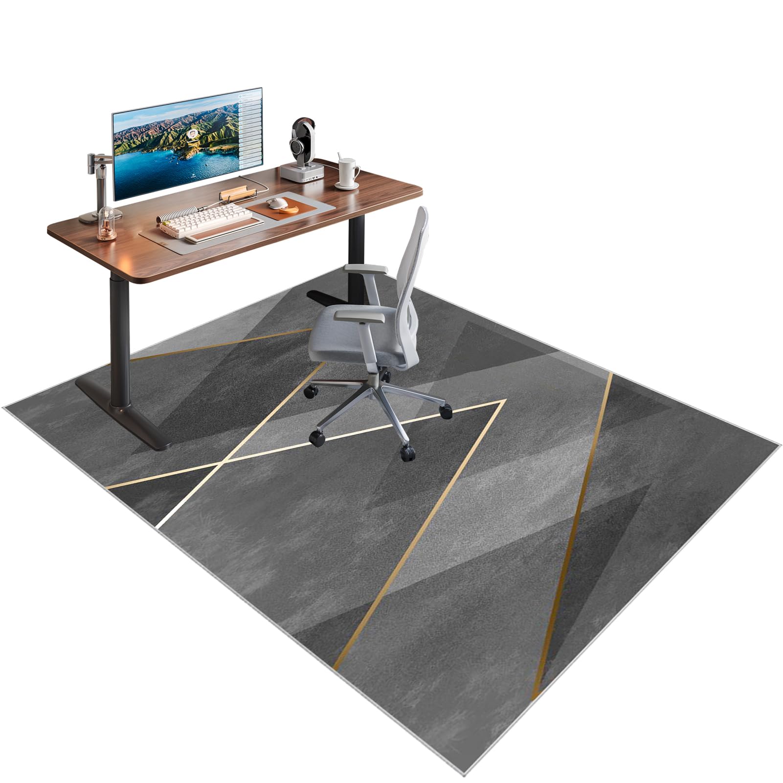 Xiaputcr Floor Mat for Office Chair Office Chair Mat for Hardwood Floor Non Slip Gaming Computer Chair Mat Multi-Purpose Floor Protectors for Rolling Chairs Carpet Protections Chair Mats 60 x 100 cm