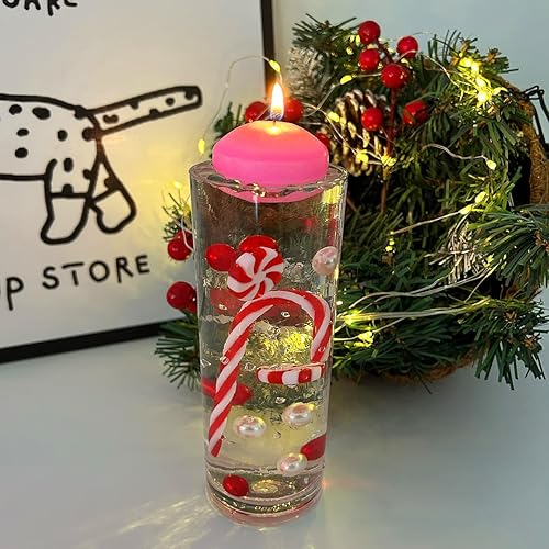 Miniatura 9 de GALPADA 50 piezas de dulces de simulación de Navidad, adornos colgantes de árbol de Navidad, colgantes de acrílico para fiesta de Navidad