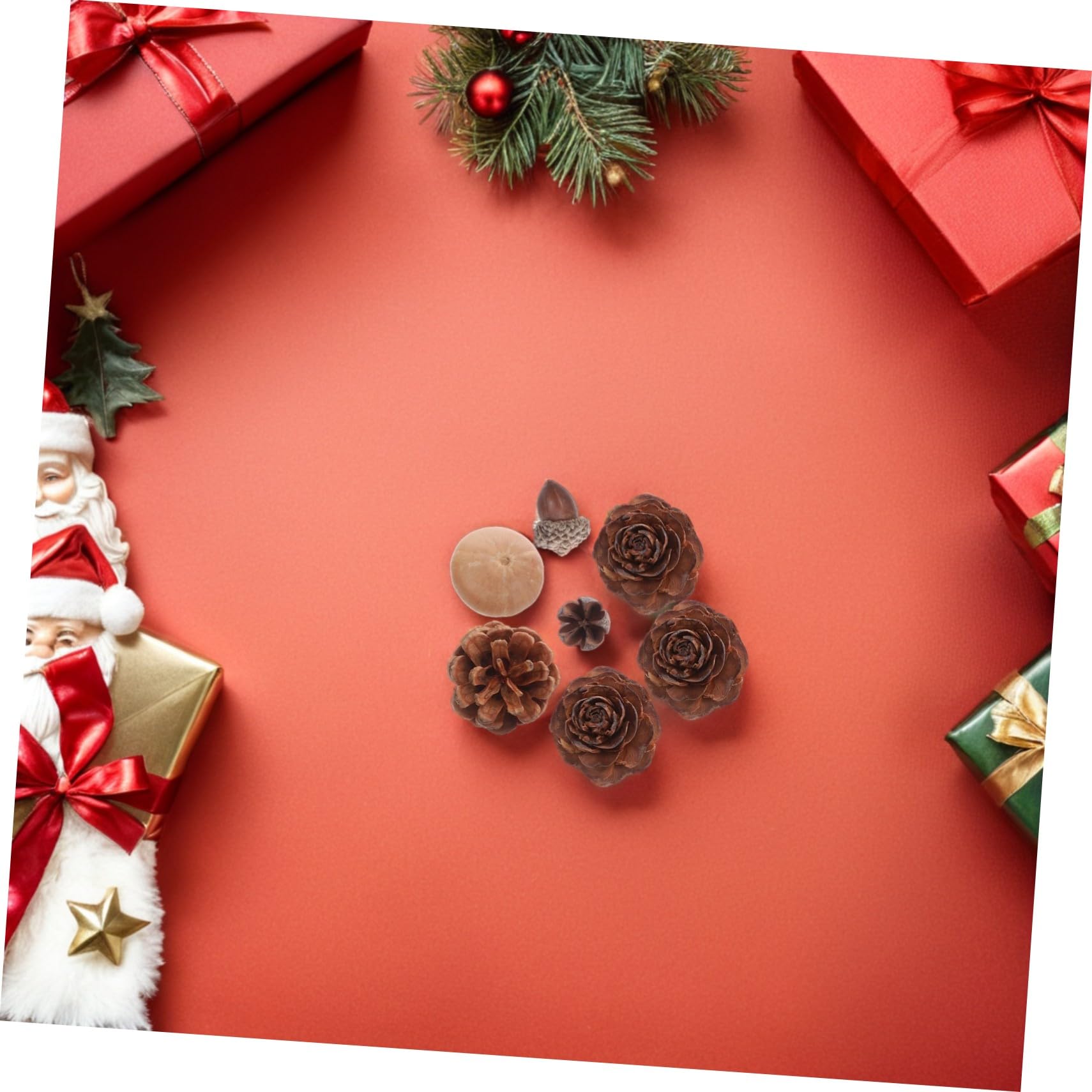 Gatuida Piñas Decorativas Naturales Tallo Mini Piñas para Manualidades para Decoración de Otoño Adornos Navideños para Rellenar Jarrones Centro de Mesa para Eventos de Temporada
