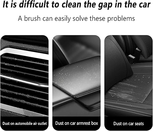 Miniatura 4 de Aokdom Mini cepillos para detalles de automóvil, cerdas densas sin arañazos, cepillo de polvo interior adecuado para tablero de automóvil, rejillas