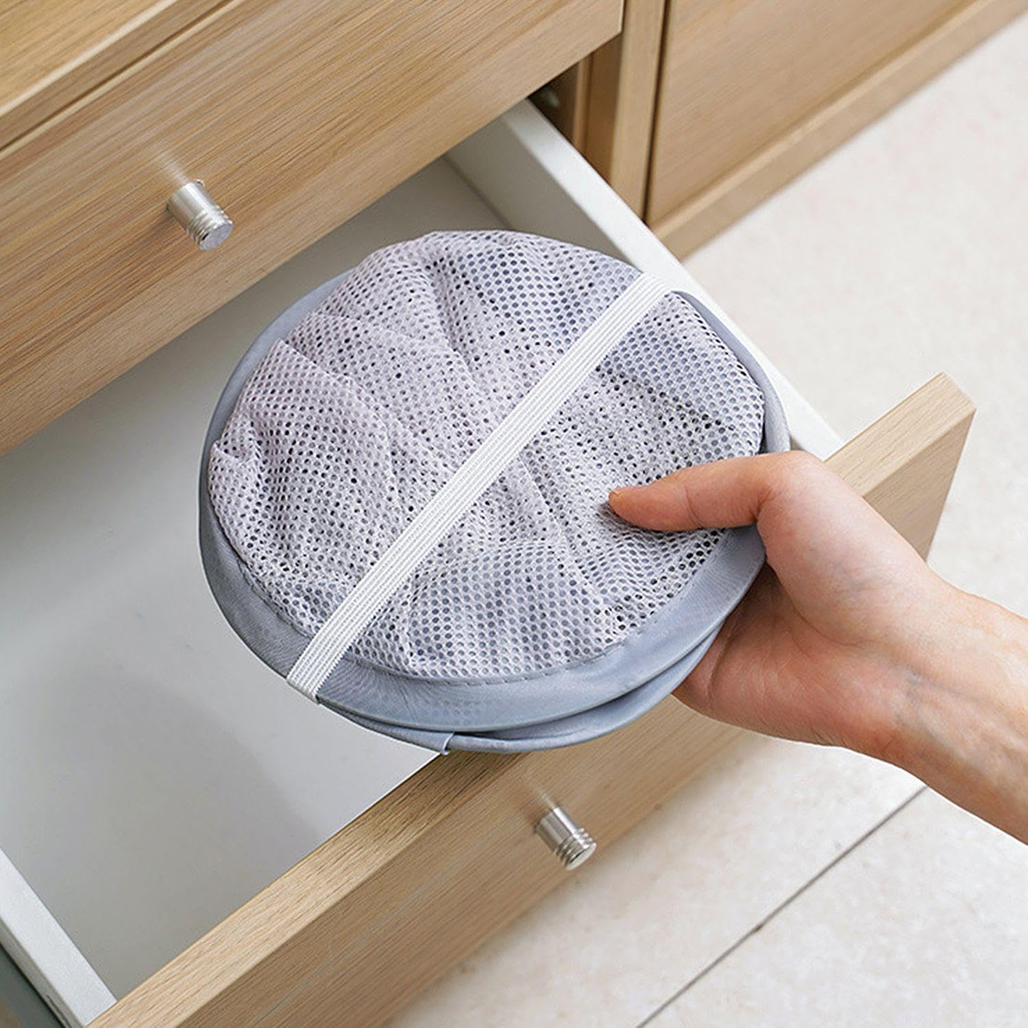 Panier à Linge Mural Pliable 2 Pièces Avec Crochets - Sac Rangement Maille Aérée Pour Salle De Bain