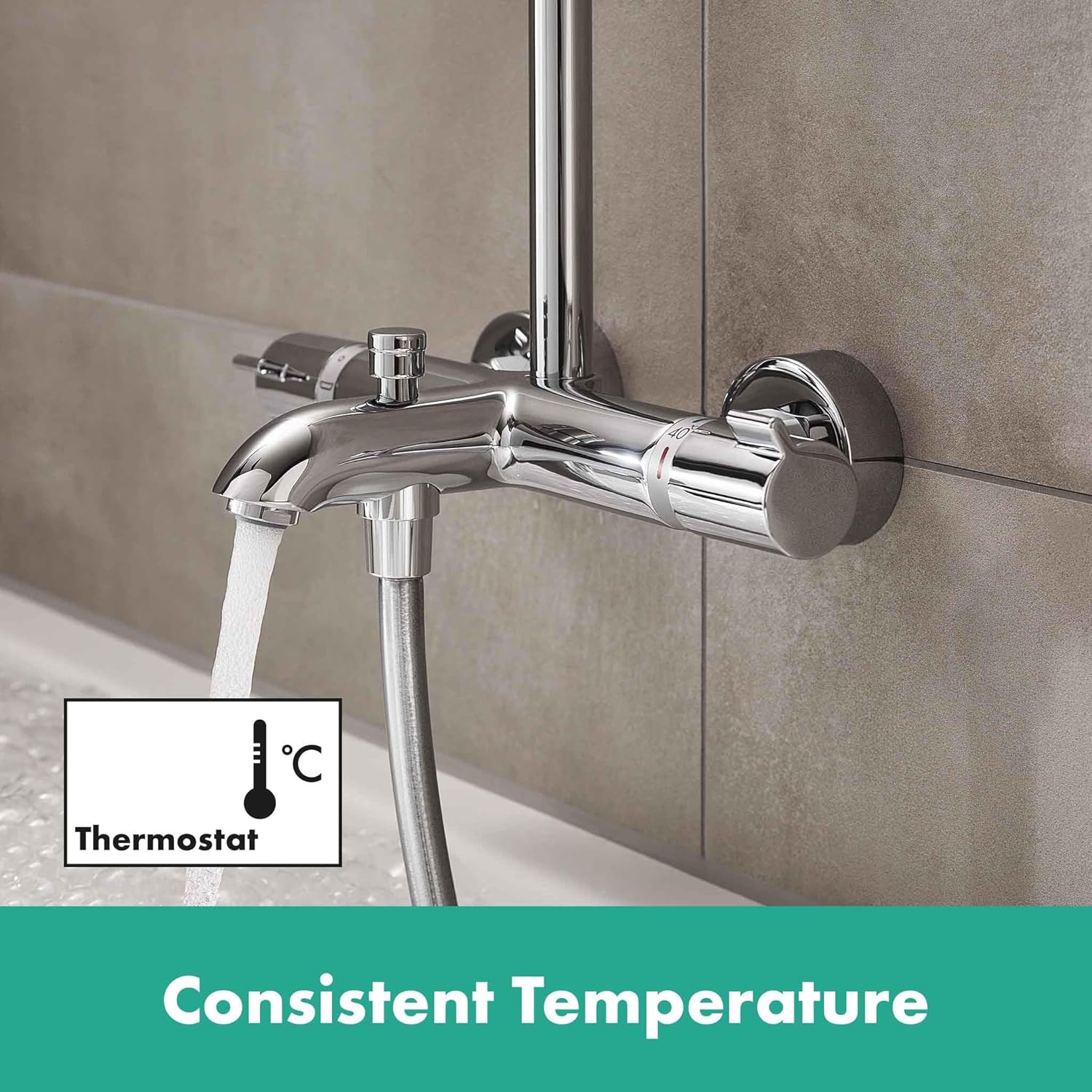 hansgrohe Croma Select S Showerpipe 280 1jet with thermostatic bath mixer