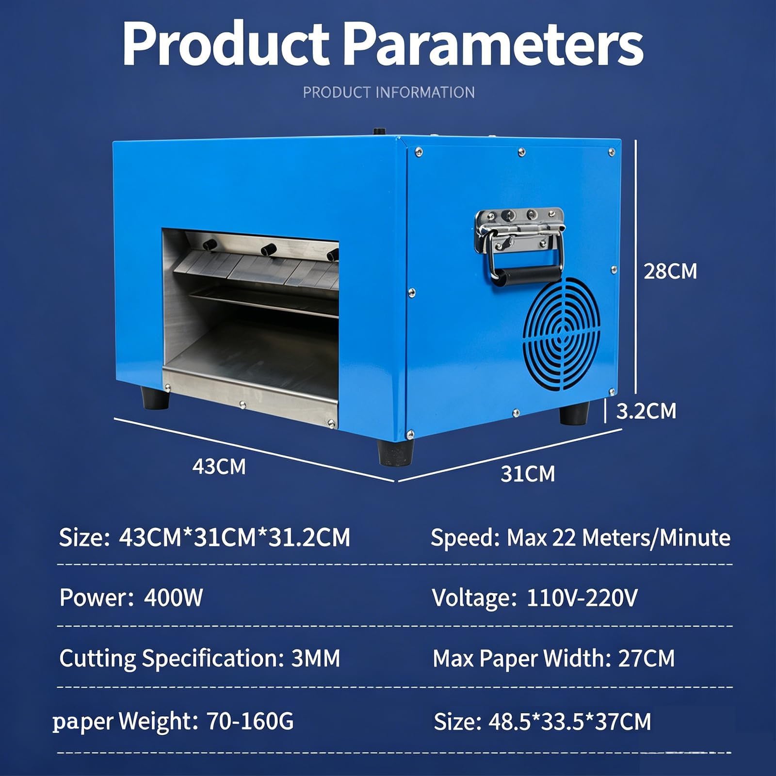 Niszczarka Papieru 400W Do Papieru Rafia, Regulacja Prędkości | Raffia Maker, Prędkość Produkcji Do 22m/min, Metalowa Konstrukcja Tnąca 400W, Szerokość 3mm, Do Pudełek Prezentowych I