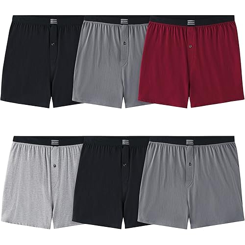 Fruit of the Loom Men's Tag-Free Boxer Shorts (Knit & Woven)